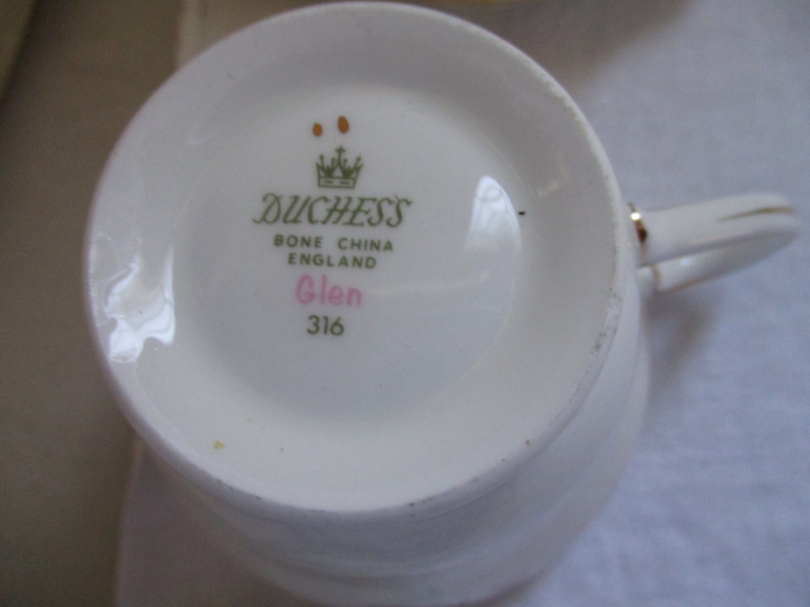 Vintage Duchess Bone China Glen Pattern Footed Etsy