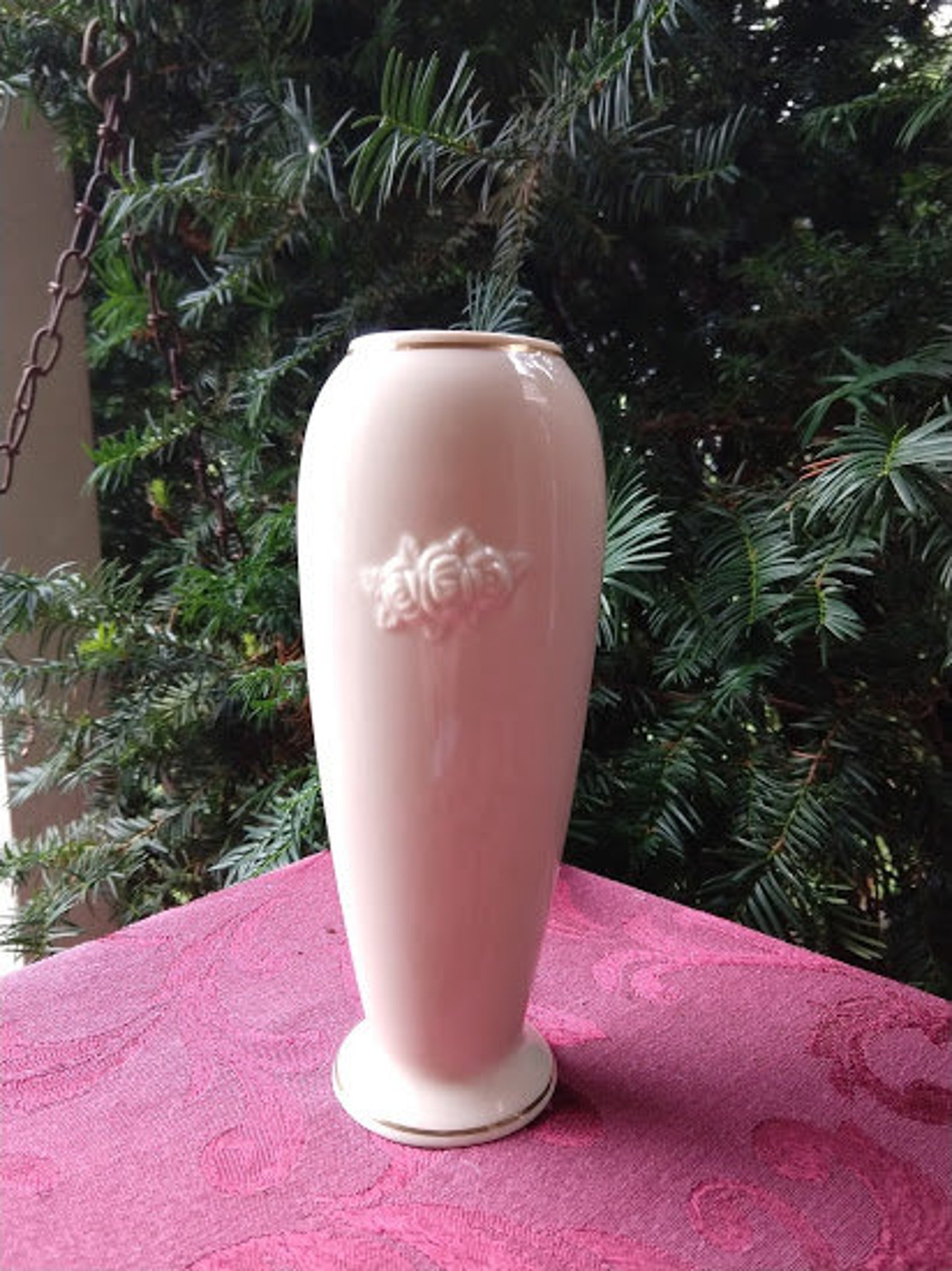 Lenox porcelain bud vase Rose Blossom design ivory color with Etsy
