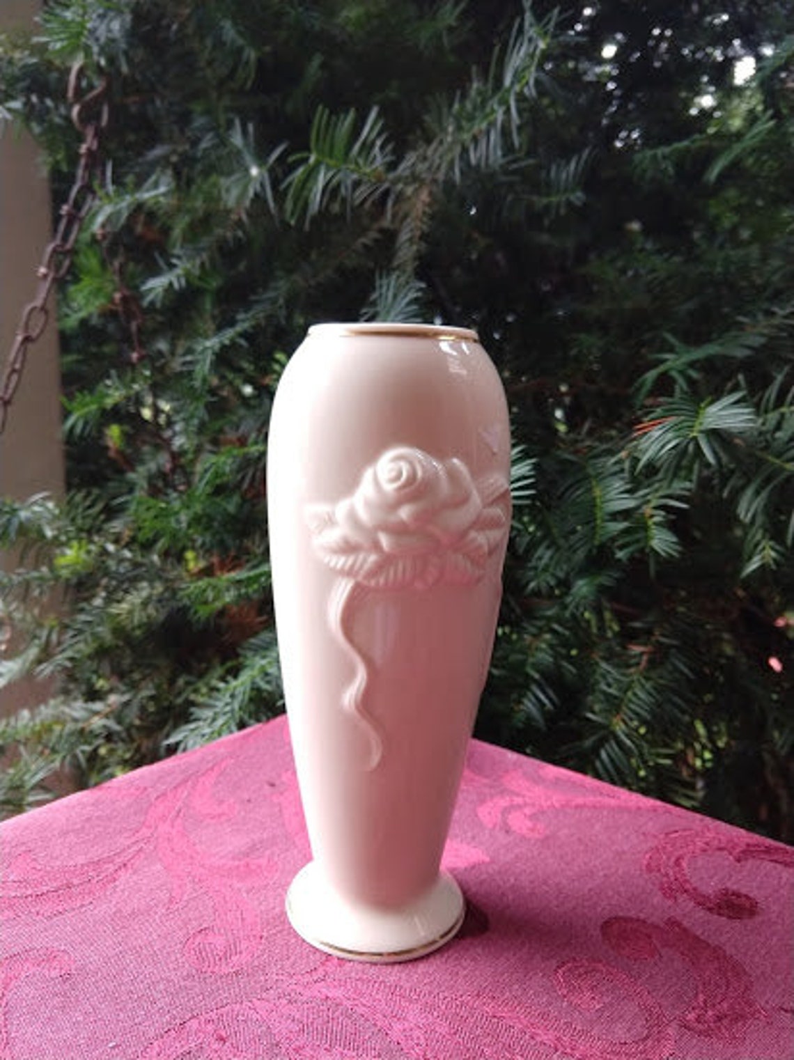 Lenox porcelain bud vase Rose Blossom design ivory color with Etsy