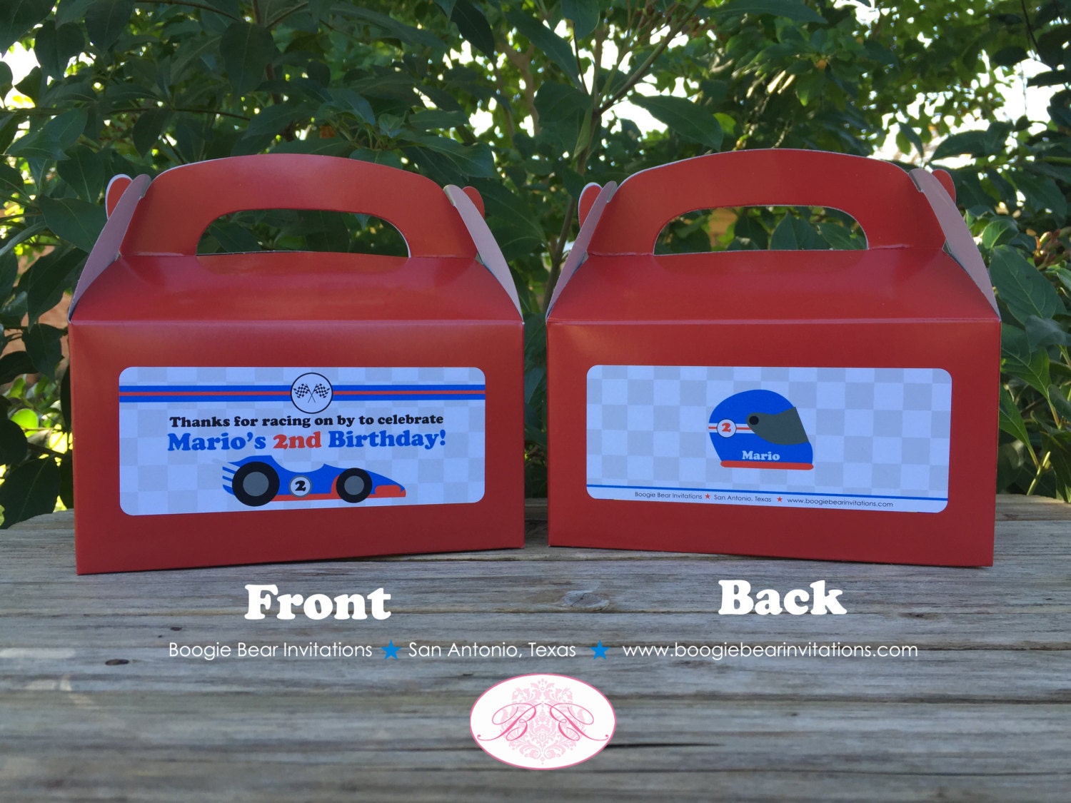 Race Car Birthday Party Treat Boxes Favor Tags Bag Red Blue Etsy