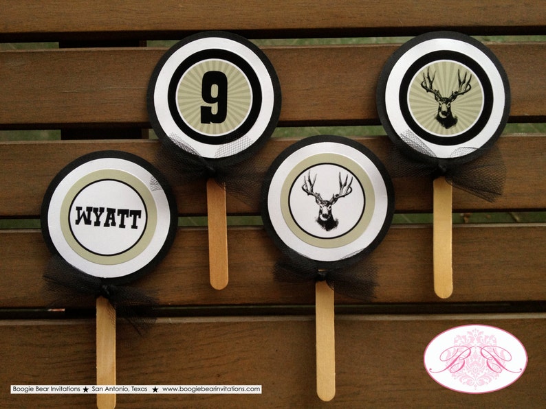 Deer Hunting Party Cupcake Toppers Birthday Buck Boy Girl 1st Etsy