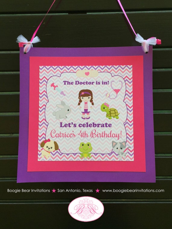 Vet Doctor Girl Party Door Banner Birthday Animal Hospital Etsy