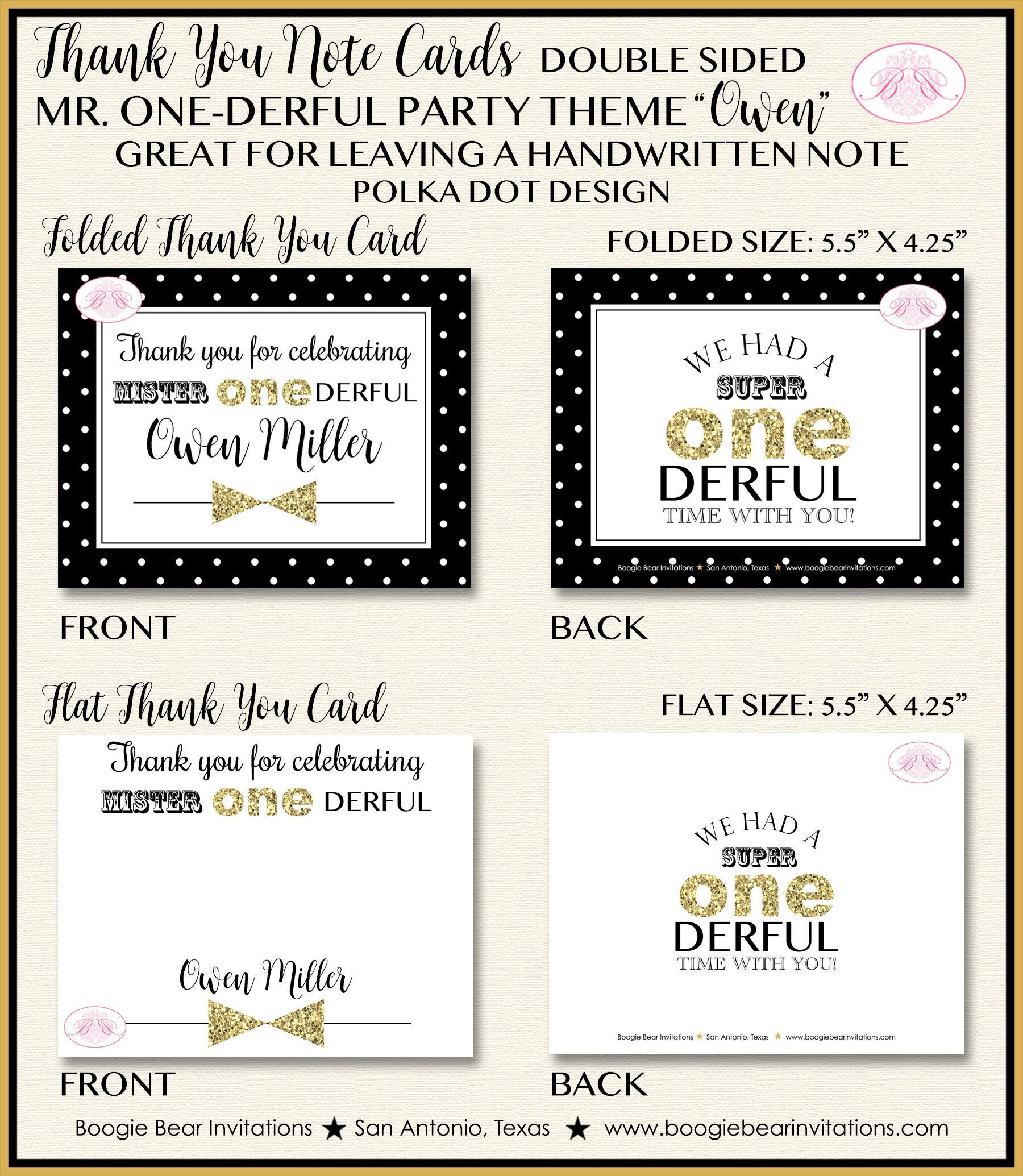 Mr Wonderful Party Thank You Card Birthday Bow Tie Little Man Etsy