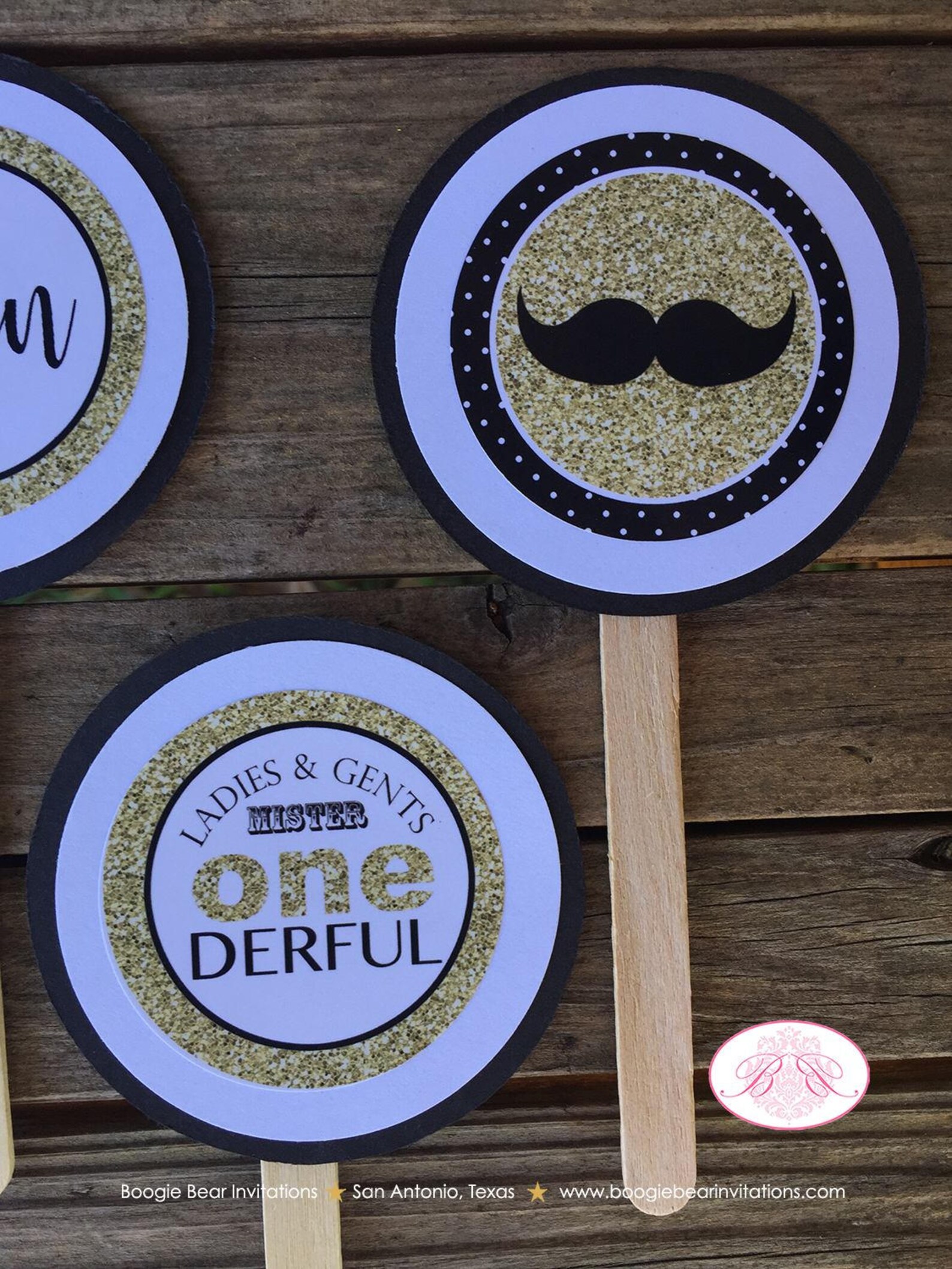 Mr. Wonderful Birthday Party Cupcake Toppers Set 1st ONE Etsy