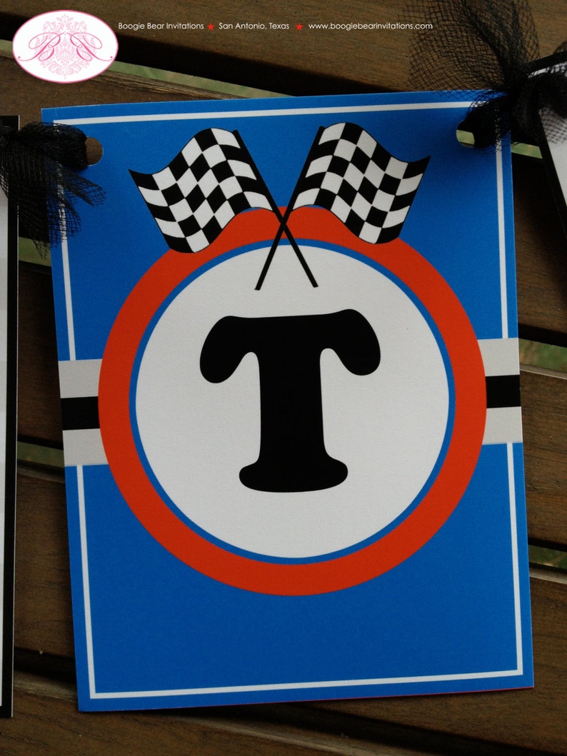 Race Car Happy Birthday Party Banner Driver Racing Red