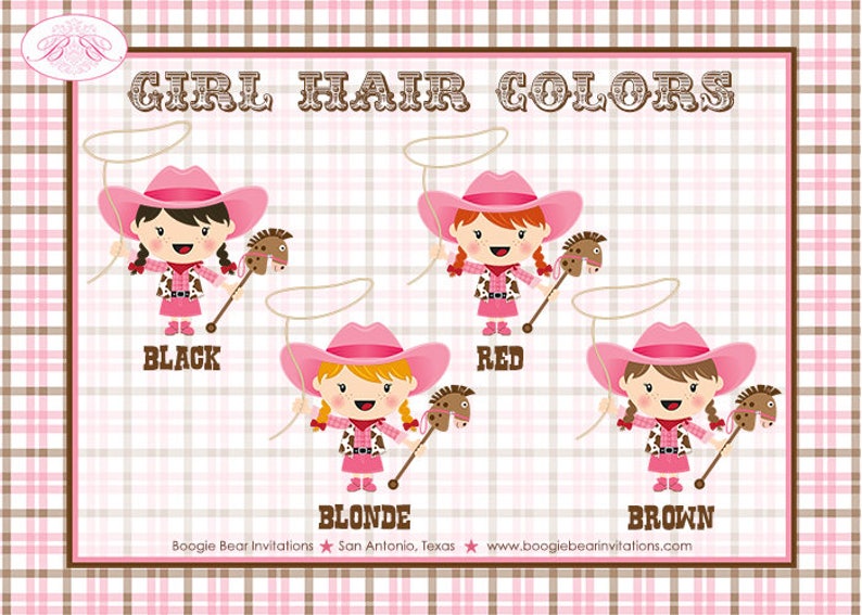 Pink Cowgirl Birthday Party Banner Hat Girl Horse Cow Girl Hat Small Name Age 1st 2nd 3rd 4th 5th 6th Boogie Bear Invitations Olivia Theme