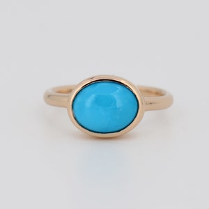 Jane Austen Turquoise Ring, Oval Turquoise Ring, Sleeping Beauty Ring, December birthstone, Silver Ring, 14k Solid Gold,Everyday Ring