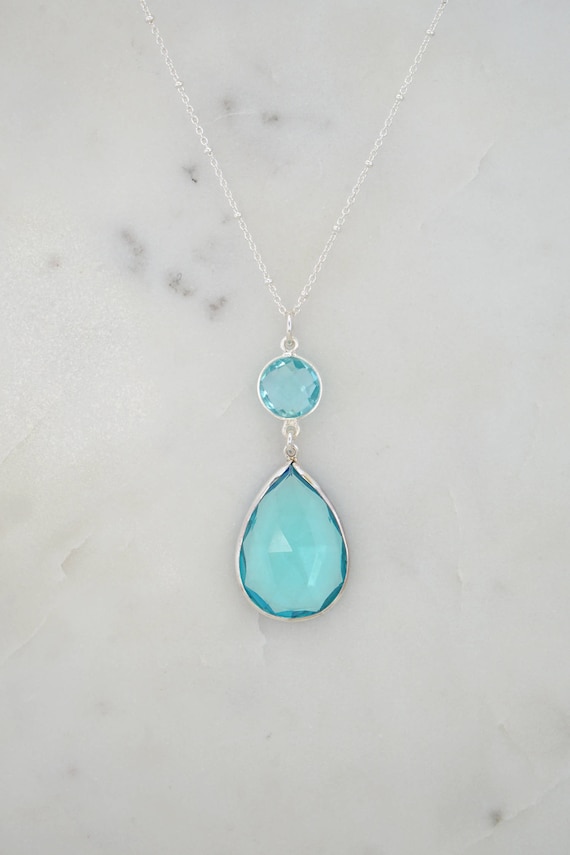 Mother Daughter Gemstone Necklace 