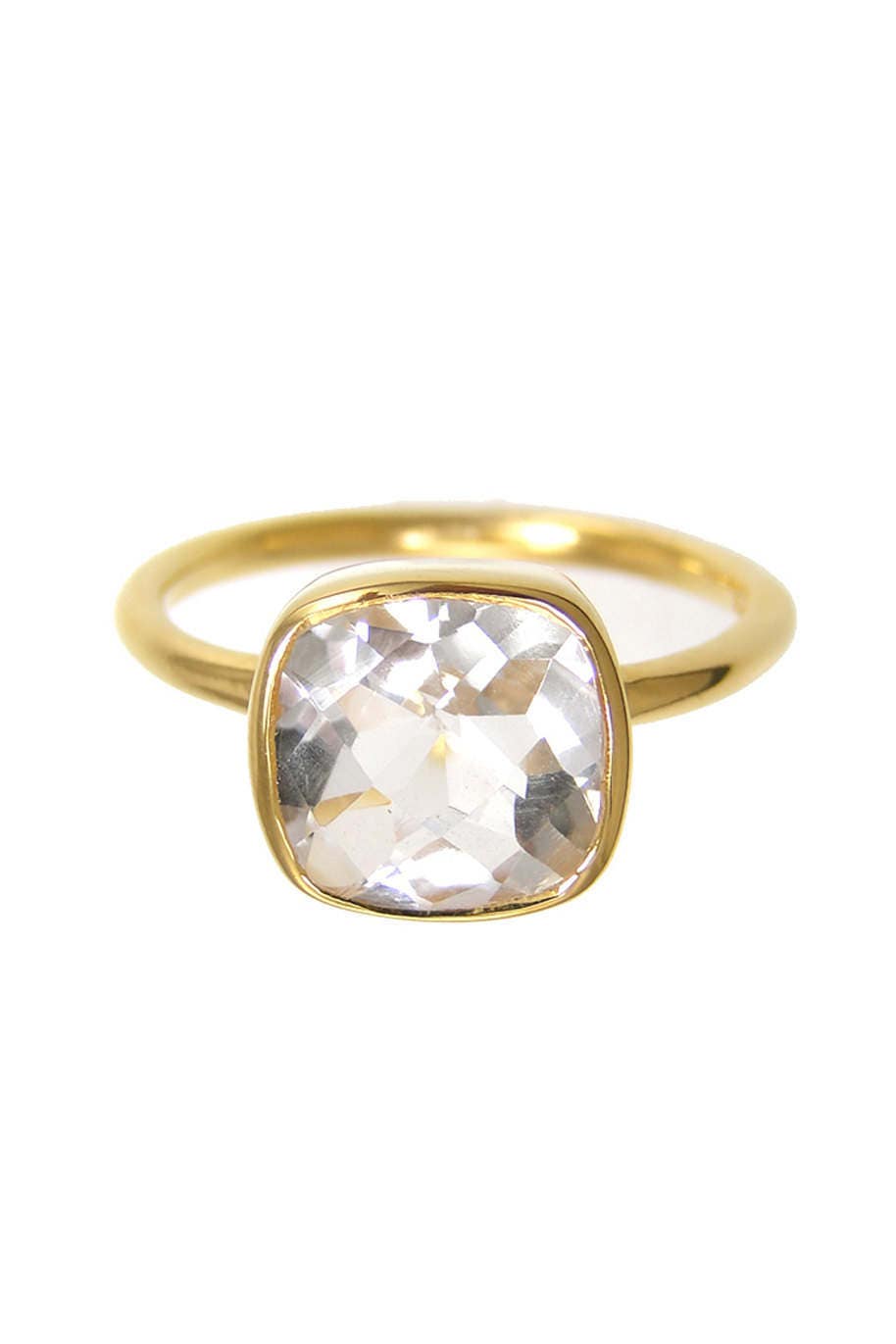 Natural Crystal Quartz Gold Plated Ring For Women Oval Shape Faceted Cut Bezel Size 5,6,7,8,9,10,11,12 Natural Crystal Quartz Gold Plated Ring For Women Oval Shape Faceted Cut Bezel Size 5,6,7,8,9,10,11,12