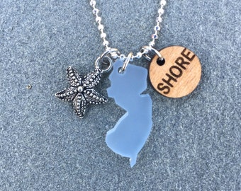 Antique Starfish Sea Glass Style NJ Necklace