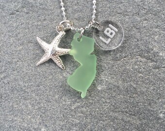 Sea Glass Style New Jersey LBI starfish necklace