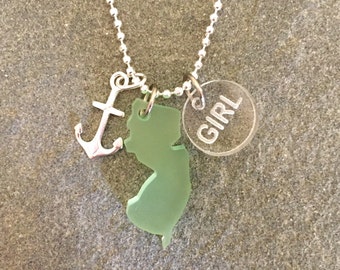 Jersey Girl sea glass style necklace