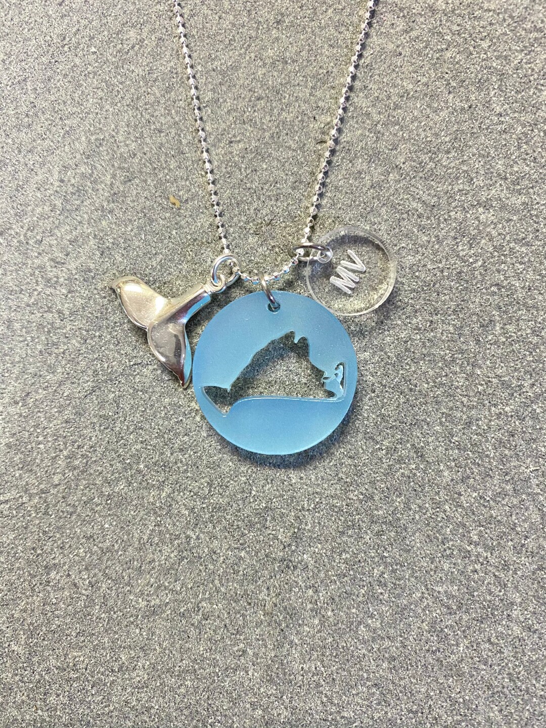 Marthas Vineyard Sea Glass Style Whale Necklace Etsy