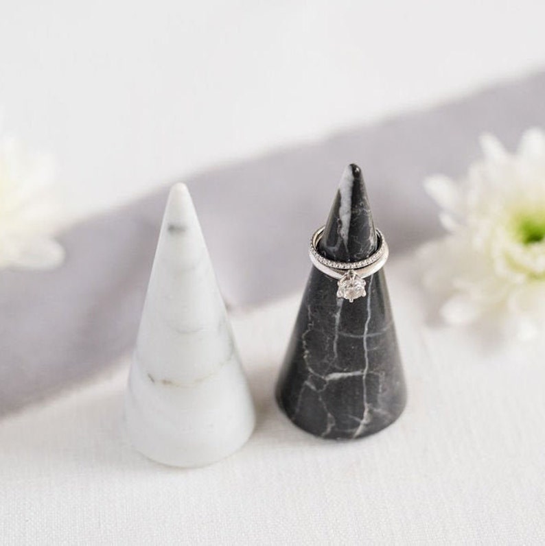 100% Genuine Marble Ring Holder Cone image 1