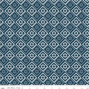 8 Nights 8 Lights C16423 Navy Star of David by Tara Reed for Riley Blake - by the half-yard