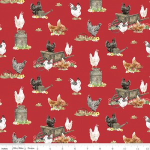 Spring Barn Quilts CD14331 RED by Tara Reed for Riley Blake Fabrics - by the half-yard