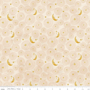 Ghoul Friends C16054 Stars and Moon Cream by Teresa Kogut for Riley Blake Designs - by the half-yard