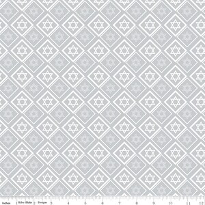8 Nights 8 Lights C16423 Silver Star of David by Tara Reed for Riley Blake - by the half-yard