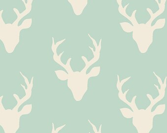 Hello Bear Fabric Buck Forest Mint HBR-4434-1 by Bonnie Christine for Art Gallery Fabrics - by the half yard