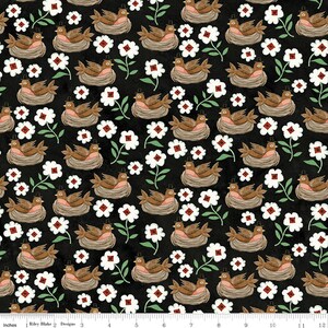 Hop Hop Hooray C14273 Black by Teresa Kogut for Riley Blake Designs - by the half-yard