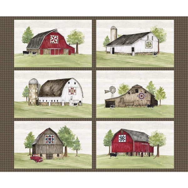 Panel De Barn Quilts PD11054 de Tara Reed para Riley Blake Designs