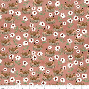 Hop Hop Hooray C14273 Coral by Teresa Kogut for Riley Blake Designs - by the half-yard