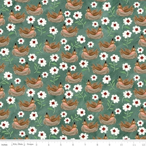 Hop Hop Hooray C14273 Teal by Teresa Kogut for Riley Blake Designs - by the half-yard