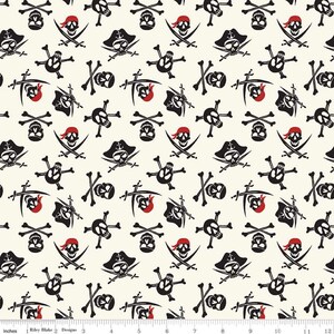 Pirate Tales C9683 Skulls Cream by Echo Park Paper Co for Riley Blake Fabrics - by the half-yard