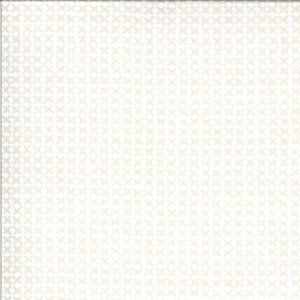 May include: A white fabric with a subtle, repeating pattern of small, light brown crosses.