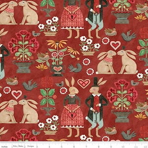 Hop Hop Hooray C14270 Red by Teresa Kogut for Riley Blake Designs - by the half-yard