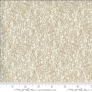 May include: White fabric with a geometric pattern in gold. The pattern is made up of lines and shapes that create a modern and abstract design.