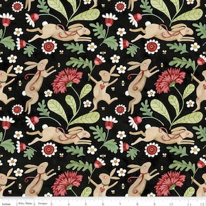 Last 25&quot;! Hop Hop Hooray C14271 Black by Teresa Kogut for Riley Blake Designs
