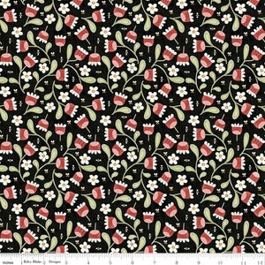 Hop Hop Hooray C14274 Black by Teresa Kogut for Riley Blake Designs - by the half-yard
