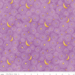 Ghoul Friends C16054 Stars and Moon Purple by Teresa Kogut for Riley Blake Designs - by the half-yard