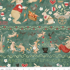 Hop Hop Hooray C14277 Teal by Teresa Kogut for Riley Blake Designs - by the half-yard