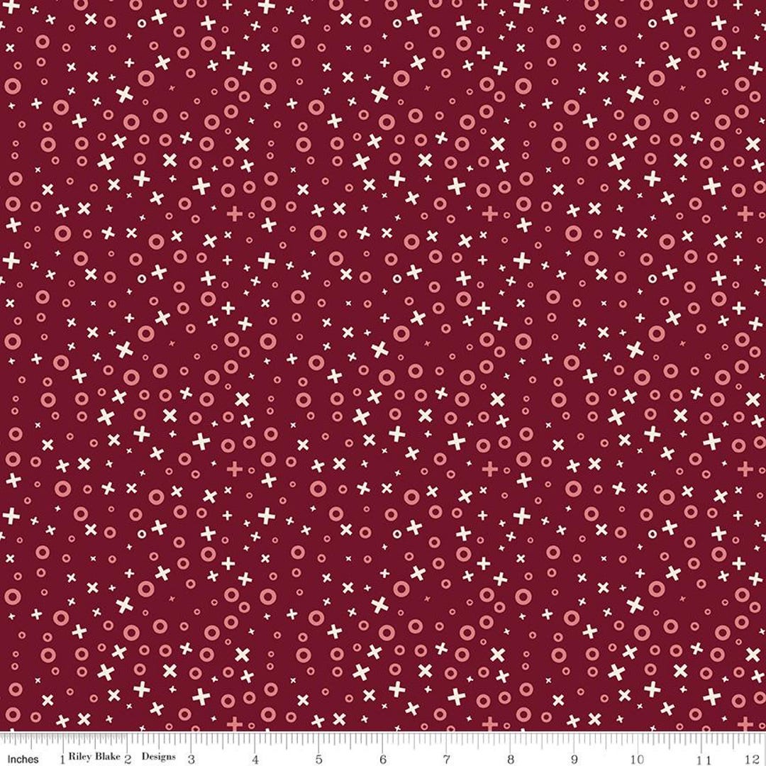 Love You Always C16872 Xos Burgundy by Sandy Gervais for Riley Blake ...