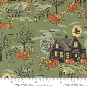 Home Sweet Haunt 20912 15 Moss by Stacy Iest Hsu for Moda Fabrics - by the half-yard