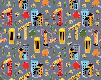 CAT Junior Crew C11471 Dark Gray At Work by Riley Blake Designs - by the half-yard