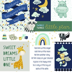 It&#39;s A Boy P13255 Navy PANEL by Echo Park Paper Co for Riley Blake Fabrics