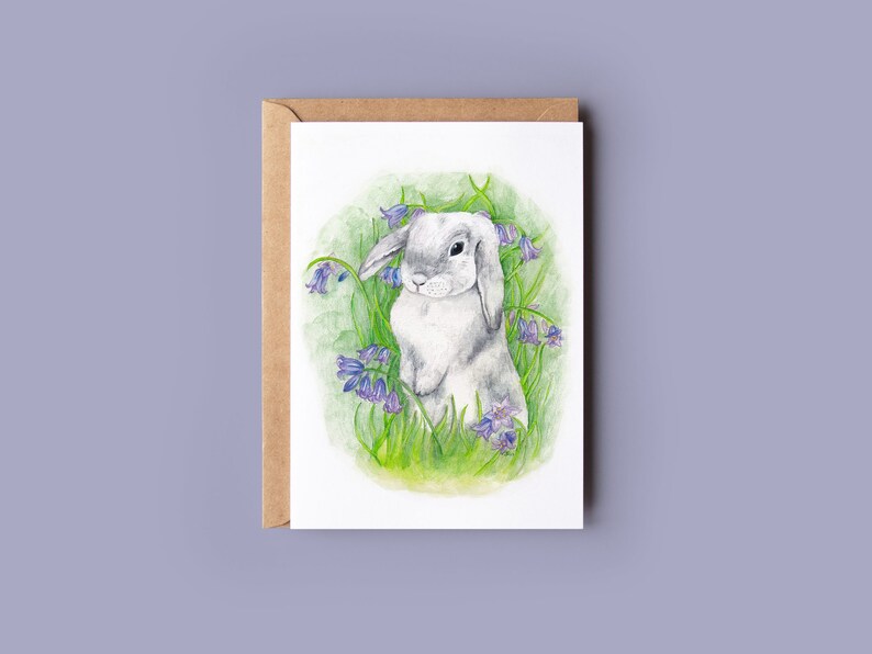 Bunny Greeting Card, Blubells, Little Rabbit image 1