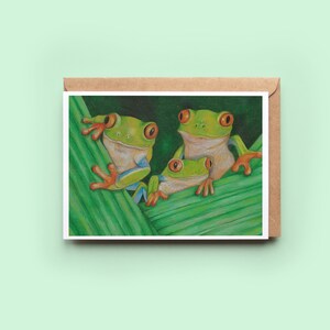 Green Tree Frog Greeting Card, Native Australian Animals