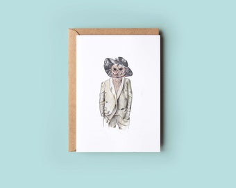 Orwell The Owl, Greeting Card, Suave Owl