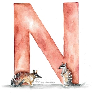 Letter N for Numbat Acrylic Keychain image 2