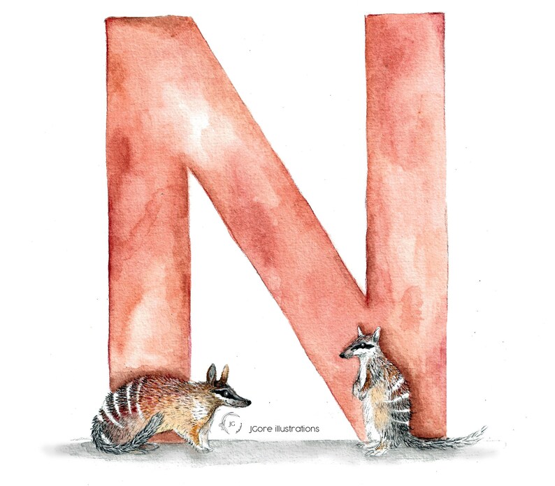 Letter N for Numbat Acrylic Keychain image 2