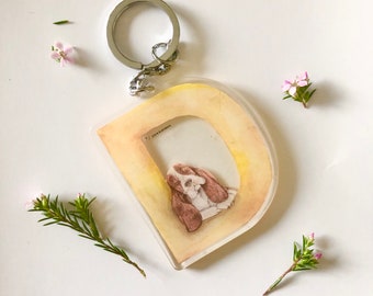 Letter D For Dog Acrylic Keychain