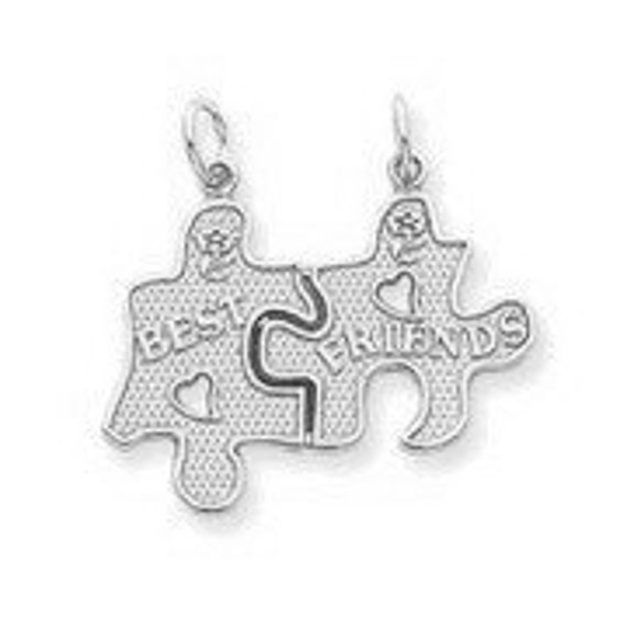 10k Rose Gold Her One His Only Break Apart Puzzle 2 Pieces Pendants Necklaces