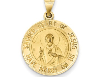 Sacred Heart Of Jesus Medal Round Pendant (JC-1143)