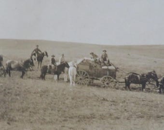 1911 Montana Wagon Train RPPC - Wild West Moving Day Photo