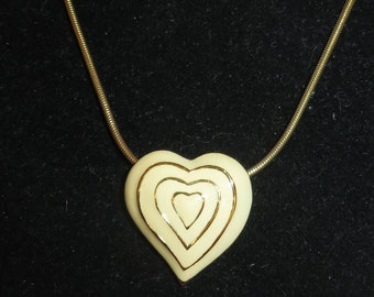 Vintage Monet Enameled Heart Necklace