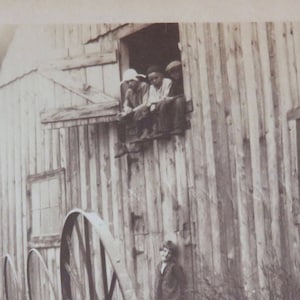 She Had Style - 1920&#39;s Young Girl Strikes A Pose Barnyard Snapshot Photo